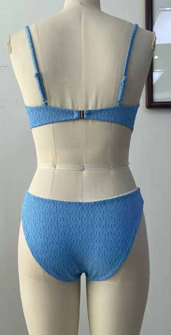 light blue crochet bikini