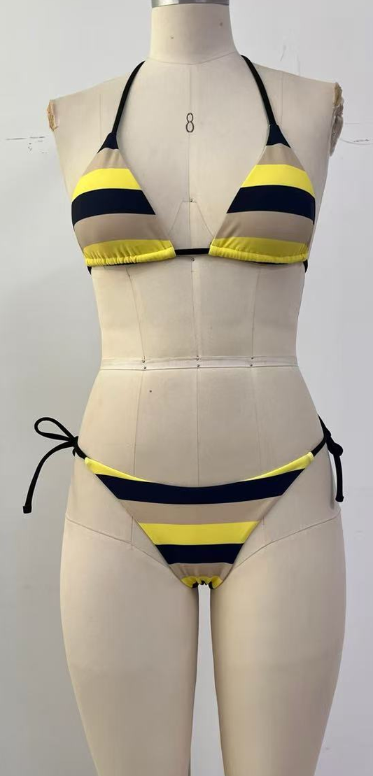 striped bikini