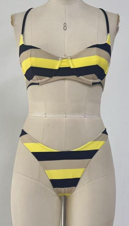 striped bikini