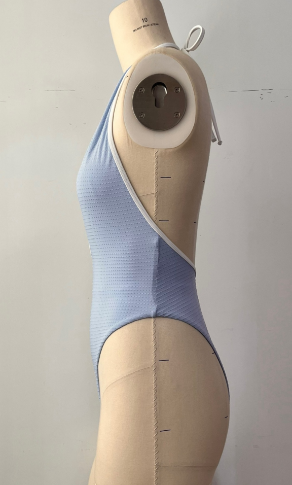 light blue one-piece