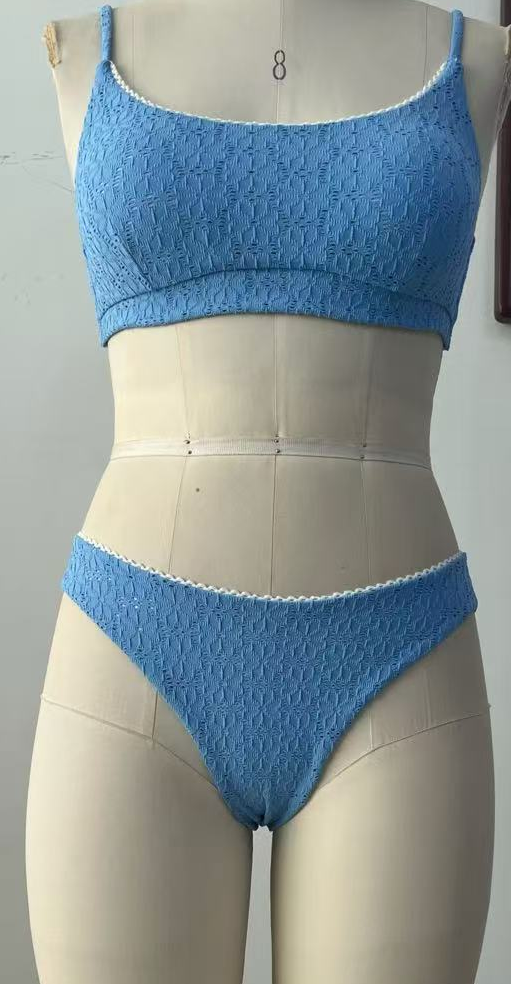 light blue crochet bikini