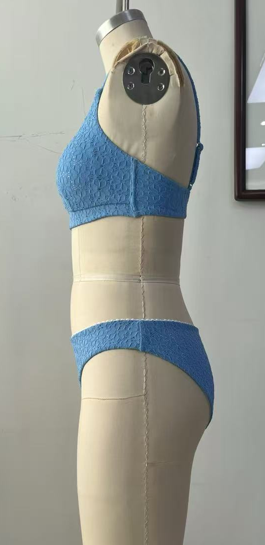 light blue crochet bikini