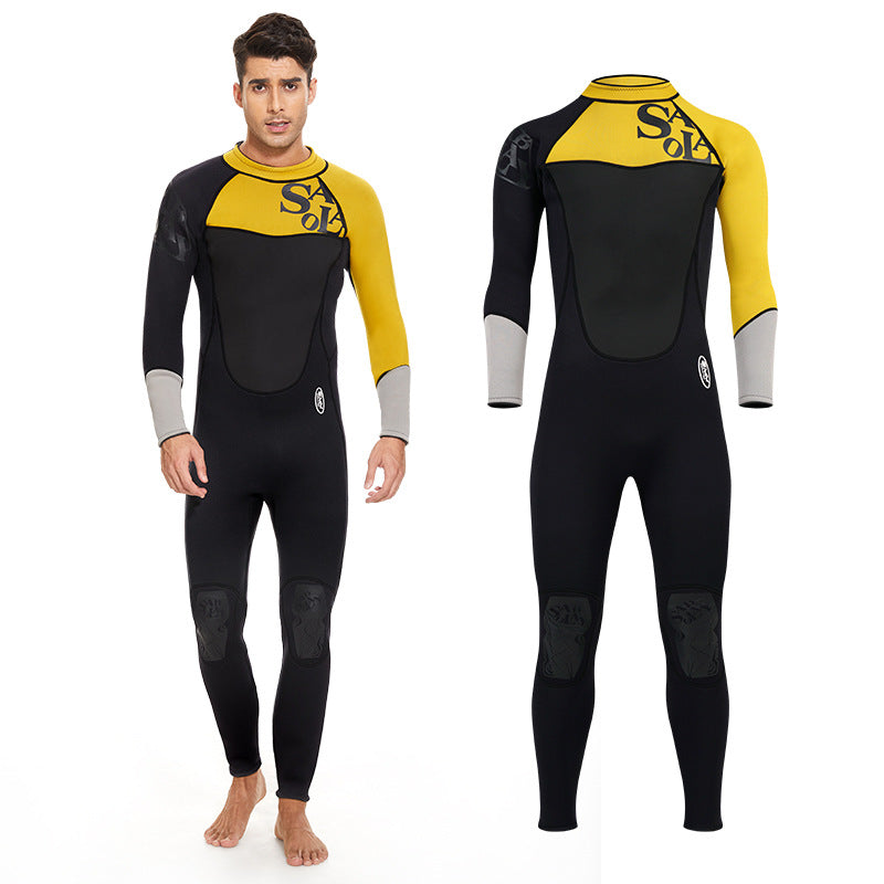 One-piece long-sleeved thick wetsuit