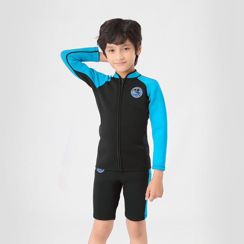 Children's split long sleeve thick wetsuit