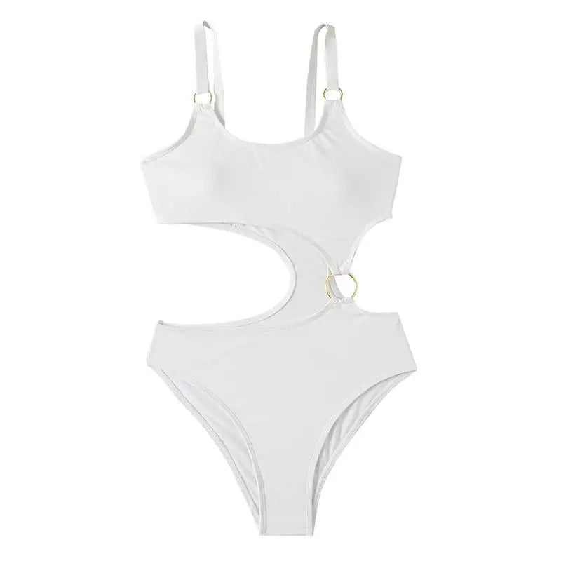 White One-Piece Cutout Bikini